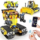 HOGOKIDS Technik Ferngesteuert Roboter für Kinder - 730 Stücke 2-in-1 Bulldozer mit App Programmierbare Bauspielzeug | Geburtstags Geschenk für 8 9 10 11 12+ Jahre alte Jungen Mädchen