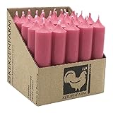 luterna Stabkerzen aus Paraffin, 100/22 mm, Altrosa, KERZENFARM HAHN, Brenndauer ca. 4h, 25 Stück pro Verpackung