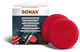 SONAX SchwammApplikator Super Soft (2 Stück) zum sanften und oberflächenschonenden Auftragen und Verteilen von Wachsen, Versiegelungen und Lotionen | Art-Nr. 04171410