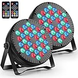 Partylicht, Led Strahler RGB DJ Licht Party Beleuchtungen LED Par Bühnenlicht mit DMX-Schnittstelle und Fernbedienung, 2er Set