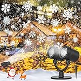 Schneeflocken Projektor Licht, Schneeflocke LED Weihnachtslicht Projektor - Wasserdichte Feiertagsdekorationen für Außen Hof und Haus