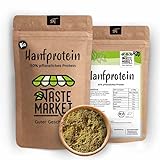 2 x 200 g BIO Hanfprotein Pulver | veganes Proteinpulver | 50% pflanzliches Eiweiß | ohne Zusätze | Glutenfrei | Taste Market