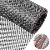 MOSTFUN Fliegennetz Meterware 120 x 250 cm, Fliegengitter Katzensicher Fiberglas Fliegengitter Fenster, Zuschneidbares Ersatznetz, Geeignet für Fenster Dachfenster Terrassentür Wohnzimmer (Schwarz)