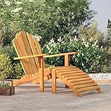 Möbelset-Garten Adirondack Stuhl mit Fußstütze Massivholz Teak