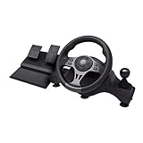 Trust GXT 289 Movi Gaming Lenkrad PC, Xbox Series X/S, PS4, Nintendo Switch, Racing Wheel mit Pedalen, Schaltwippen, Schalthebel, Vibrationsfeedback, Sim Racing Farming Simulator / F1 / Gran Turismo