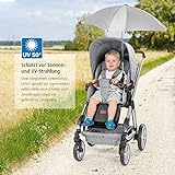 reer ShineSafe Sonnenschirm für Kinderwagen, universal nutzbar, dreh- und neigbar, grau