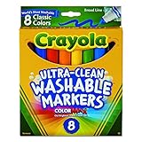 Crayola Ultra-Clean waschbare Marker, breite Linie, 8 Stück