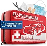 HELDENWERK KFZ Verbandstasche nach aktueller Norm 2026 - Europaweit Nutzbar - Erste Hilfe Set Auto Verbandskasten DIN 13164:2022 (StVO konform)