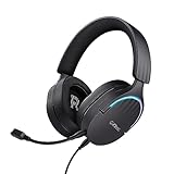 Trust Gaming GXT 490 Fayzo Gaming Headset USB 7.1 Surround Sound, 50mm Treiber, 85% Recyclingkunststoff, Mikrofon mit Geräuschunterdrückung, RGB Over-Ear Kopfhörer für PC PS5 - Schwarz