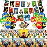 65Pcs Kinder Geburtstags Dekoration Set,Anime Geburtstag party Set,Tortendeko Geburtstag,Happy Birthday Banner Geburtstag Luftballon,Karikatur Geburtstagsfeier Liefert Dekorationen
