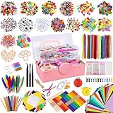 UCAMP Bastelset Kinder 3000+Stück Scrapbooking Bastelset mit Aufbewahrungsbox,Bastelzubehör Bastelmaterial Scrapbooking, Bastelbedarf für Kinder Bastelset Mädchen Jungen 4 5 6 7 8 Jahre Geschenk