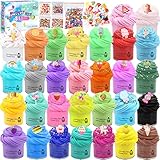 Amzeeniu Slime Set with Mini 30 Pack Butter Slime, Fun Charms,Fluffy schleim Putty Spielzeuge DIY Slime weich und dehnbar Geschenk zum Stressabbau für Jungen und Mädchen Party Favor