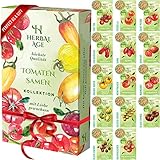 HERBAL AGE Garten Tomaten Samen Set - 14 Sorten Tomatensamen - San Marzano Tomaten, Alte Sorten, Gemüse Samen Set, Gemüsesamen - Pflanzensamen und Wintergemüse Samen