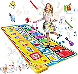 LEADSTAR Kinder Klaviermatte Kleinkind Kinderspielzeug Mädchen Jungen, Große Piano Mat Tanzmatte Klaviermatte Musikmatte Kinder mit 8 Instrumenten für Baby Spielzeug Ab 1 2 3 4 5 6 Jahre,148 x 60 cm