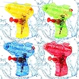 Mini-Wasserpistole für Kinder, 4 Stück, transparente kleine Wasserpistole, kleine Wasserpistole, Sommergeschenke, Schwimmbad, Strand, Outdoor, Wasserkampfspielzeug für Kinder