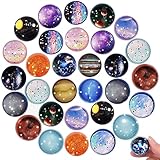EOGRFW 30 Stück Flummies für Kinder, 32 mm Flummi Planeten, Weltraumthema Flummis Spielzeug Geschenk für Mädchen Jungen Kindergeburstag Gastgeschenke