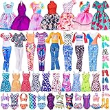 ebuddy 32 Stück Puppenkleidung und Zubehör, darunter 5 Partykleider, 10 Minikleid, 4 Puppenhosenblusen, 3 Bikinis, 10 Paar Schuhe für 11,5-Zoll-Puppen