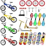 Fowecelt Fingerboards Mini Fingerspielzeug Set, 31 Stück Finger Scooter Finger-Skateboards Fingerboard Finger Bike Training Requisiten Fingerspitzen Bewegungsspielzeug Spiele für Kinder