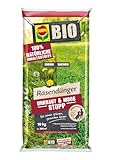 COMPO BIO Rasendünger Unkraut & Moos Stopp - verhindert Ansiedlung von Moos und Unkräutern - 100% natürliche Inhaltsstoffe - 10 kg für 200m²