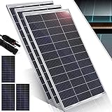 KESSER® Solarpanel 3er Set Monokristallin Solarmodul Solarpanel - 165W 18 V für 12 V Batterien, Photovoltaik - Solarzelle Solaranlage PV-Anlage Solar für Wohnwagen, Camping, Balkon, Gartenhäuser