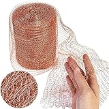 Kupfernetz, GUUFOO Kupfer Netz Stopper, Kupferband Gegen Schnecken Mäuse, Kupfergeflecht Kupfer Mesh, Flexibles Reinem Kupfer Kupferwolle für Nager Maus Vögel Schnecken Insekt Fledermaus