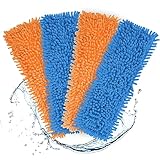 NICEWAT Wischmopp Bezug, 4 Stück Wischmopp Bezug 42cm aus Mikrofaser, Bodenwischer Ersatzbezug,Wischmoppbezug Ersatzbezug für Laminat, Marmor, Boden, Fliesen, Holzböden,42×12 cm