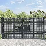 Snsowed Gartentor Anthrazit 400x225 cm Stahl, Gartentür, Gartentüren, Tor Garten, Gartentüren, Garten Tore, Flügeltore - 154575