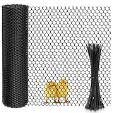 Hühnerzaun Kunststoffgitter Geflügelzaun Kunststoffzaun Kaninchendraht Hasendraht 0,8cm Lochdurchmesser Drahtzaun (40cm×3m, Schwarz)