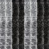 EXPLORER® Flauschvorhang 56x185 cm Wohnwagen Türvorhang für Wohnmobil/Balkontür Vorhang aus Chenille als Insektenvorhang Flausch Fliegenvorhang Camping Terrassen Tür Fliegenschutz Schwarz/Grau