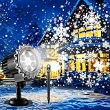 Segotendy Projektor Weihnachten Aussen,Upgrade Heller HD Snowfall LED Schneeflocken Projektor, Wasserdicht Christmas Lights, Projektionslampe für Weihnachtsdeko Weihnachtsbeleuchtung Aussen Innen