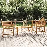 LIGTEX Nice Cool-Gartenstühle 2 Stück 91x62x94cm Massivholz Teak