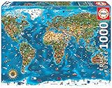 Educa - Puzzle 1000 Teile für Erwachsene | Weltwunder, 1000 Teile Puzzle für Erwachsene und Kinder, Sehenswürdigkeiten, Weltkarte. Puzzle für Erwachsene ab 14 Jahren (19022)