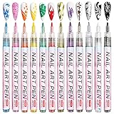 Owelth 12 Farben 3D Nagellack Stift Set, Nagelkunststift DIY...