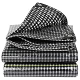Msuiiixcccc Black Heavy Duty Tarpaulin Waterproof Tarp Ground Sheet Covers Premium Quality Cover with Eyelets, for Camping Gardening Truck Pool Cover,Black,4x6m (Black 5x8m)