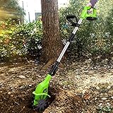 SSDDLZEQ Gartenfräse Kleine Rototiller 20 V elektrische kabellose Handfräse for den Garten, tragbare Bodenfräse for Gemüsebeete