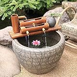 Bambusbrunnen Dekor Bambusbrunnen Wasserspiel Gartenbrunnen Pumpe Skulpturen Statuen Heimdekoration Kunsthandwerk Dekor für Wasserfall