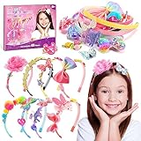 Geschenk Mädchen 5 6 7 8 9 10 11 Jahre, Haarschmuck Mädchen Basteln Mädchen Einhorn Spielzeug ab 6-12 Jahre Mädchen Einschulung Mitgebsel Kindergeburtstag 4-10 Jahre Blumenkranz Haare Kinder JGA