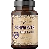 Schwarzer Knoblauch Kapseln - 180 Kapseln Hochdosiert mit 600mg pro Tagesdosierung - Black Garlic Capsules - Vegan & Ohne Zusätze - Schwarzer Knoblauchknollen Extrakt