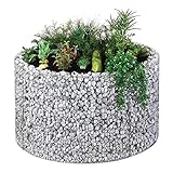 bellissa - Gabionen-Hochbeet rund Durchmesser 146cm außen 126cm innen, Höhe 80 cm - Feinmaschige Gabionenkörbe befüllbar - Witterungsbeständiges Gabionen-Hochbeet - DIY-Bausatz inkl. Trennfolie (L)