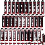 PRITEX - WDVS Klebeschaum MEGA Set 30 x 750 ml inkl. Bauschaumpistole und Pistolenreiniger zum Isolieren, Fixieren & Befestigen /// Bauschaum Dämmstoffkleber mit sehr guter Haftung