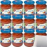 Gut&Günstig Letscho Paprika in Tomatensauce nach ungarischer Art 12er Pack (12x680g Glas) + usy Block