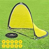 PodiuMax Pop Up Fußballtor, 1.8m Breit mit Bodenanker, reflektierenden Kanten und 5 x Hütchen, Tragbar und Leicht Aufzustellen, 1 Pack