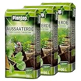 PLANTOP Aussaaterde 3 x 20 Liter = 60 Liter Anzuchterde Pikiererde