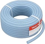 Druckluftschlauch PVC Transparent 50m (Innen Ø 12,5mm / Wand 2,5mm) – Gewebeschlauch 3-lagig Öl- & Benzinbeständig, Flexibler Wasserschlauch für Kompressor, Luft & Chemikalien