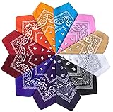 Chalier Cmfort Bandana Kopftuch Unisex,Baumwolle Halstuch für Damen Herren,Bandana kopftuch mit Mischfarben (55 x 55 cm) 6/10/12/14 Pack Armtuch,Haar,Pet Hals Vierecktuch