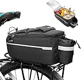 HAOIOPM Fahrradtasche für Gepäckträger,10L Isoliertasche Gepäckträgertasche,3 in1 Multifunktionale Stammkühltasche,Wasserdicht I mit Tragegriff und Schultergurt I Regenschutz Reflektierend