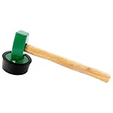Sanpro Profi Pflasterhammer rund 2,5 kg mit wechselbarem Gummi | Langlebiger Plattenverlegehammer groß für Steinplatten, Terrassenplatten, Platten | Gummihammer, Schonhammer zum Pflastern in schwarz