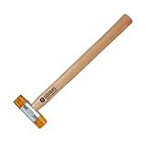 Dönges Rückschlagfreier Schonhammer mit lackiertem Eschenstiel | Ø 22 mm | 140 g leicht | Austauschbare Köpfe in Gelb | Made in Germany | Kunststoffhammer, Gummihammer, Multifunktionshammer