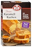 RUF Karamell-Kuchen, Grundbackmischung für einen Marmor-Kuchen mit Karamellgeschmack und Karamellglasur, extra saftig und locker