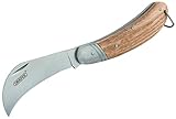 Draper Budding Knife with Oak Handle | Stainless Steel Folding Knife | Single Blade Flick Garden Knife | Gardening Tools | 17558, BROWN